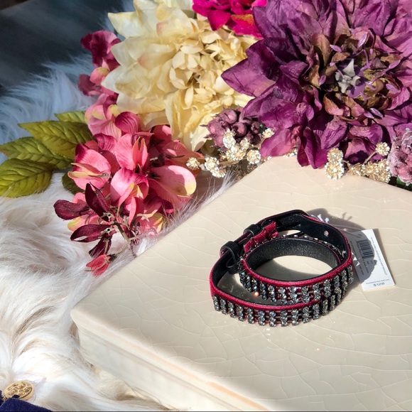 Tory- Double-Wrap Crystal Embellished Bracelet - Picture 2 of 7